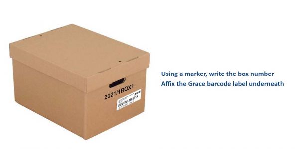 Image of document box with label and number